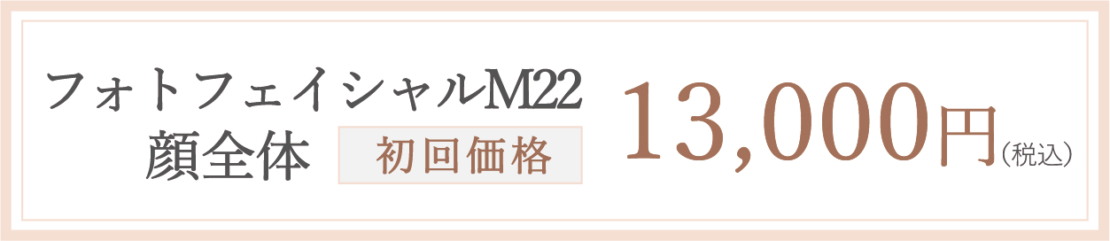 フォトフェイシャルM22 顔全体 初回価格 13,000円（税込）